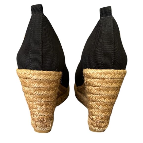 Viscata Marquesa Black Canvas Espadrille Platform Wedge Round Pumps Size 37 6.5 - Picture 9 of 11